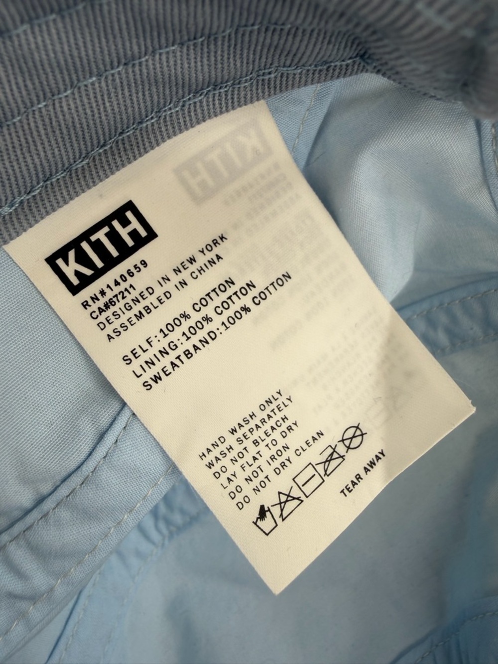 Kith Panelled Corduroy Camper Hat Blue Cream 100% Cotton - Picture 7 of 8